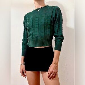 Missoni Green Textured Knit Crop Sweater
